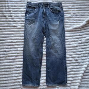 Men's Banana Republic Straight Leg Jeans Medium Wash‎ Distressed 34 x 30